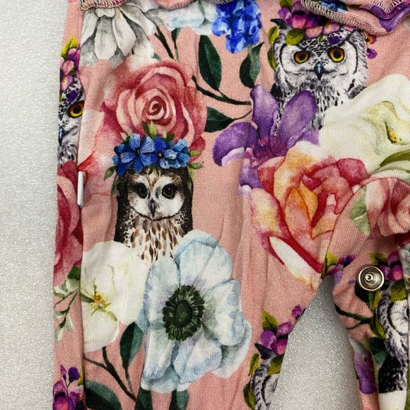 Posh Peanut Owl Halloween Floral Boho Stretch Bamboo Long Sleeve Footie 18-24 mo - Picture 4 of 9